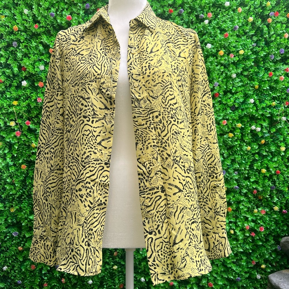 T Tahari Animal Print Blouse